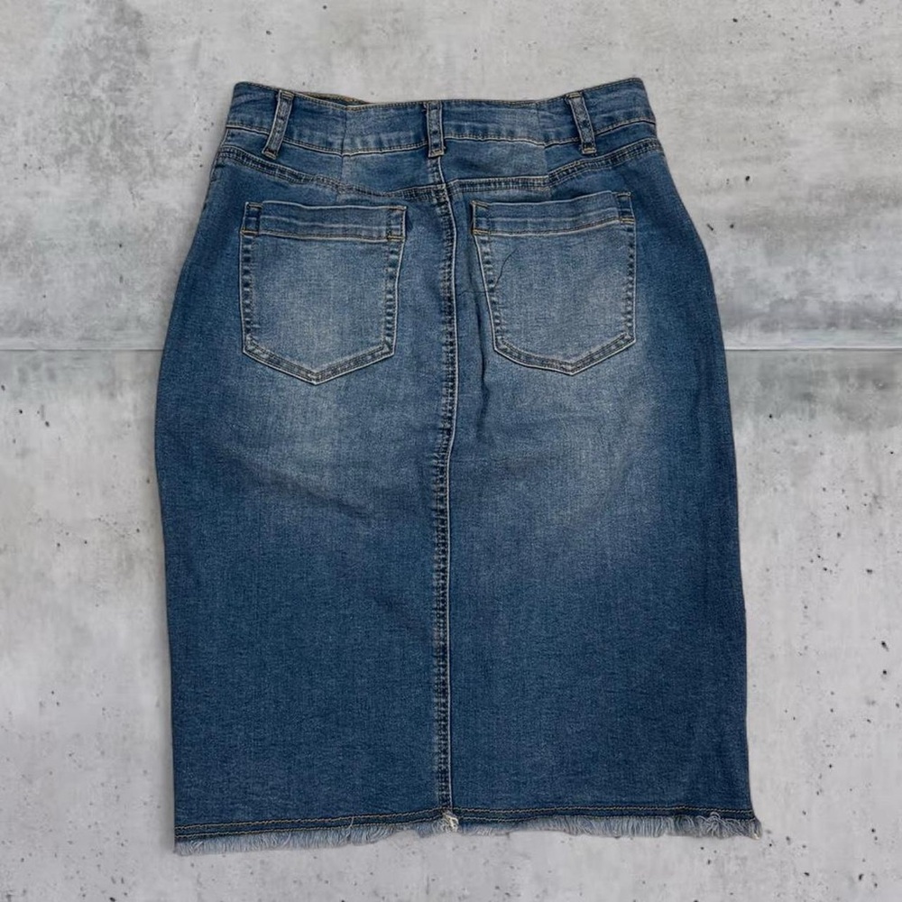 One5One midi denim zipper pencil skirt - Picture 2 of 3